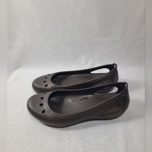 Crocs Women's Kadee Slingback Brown Flats Ballerina Slip on Shoes Sz 7 Womens